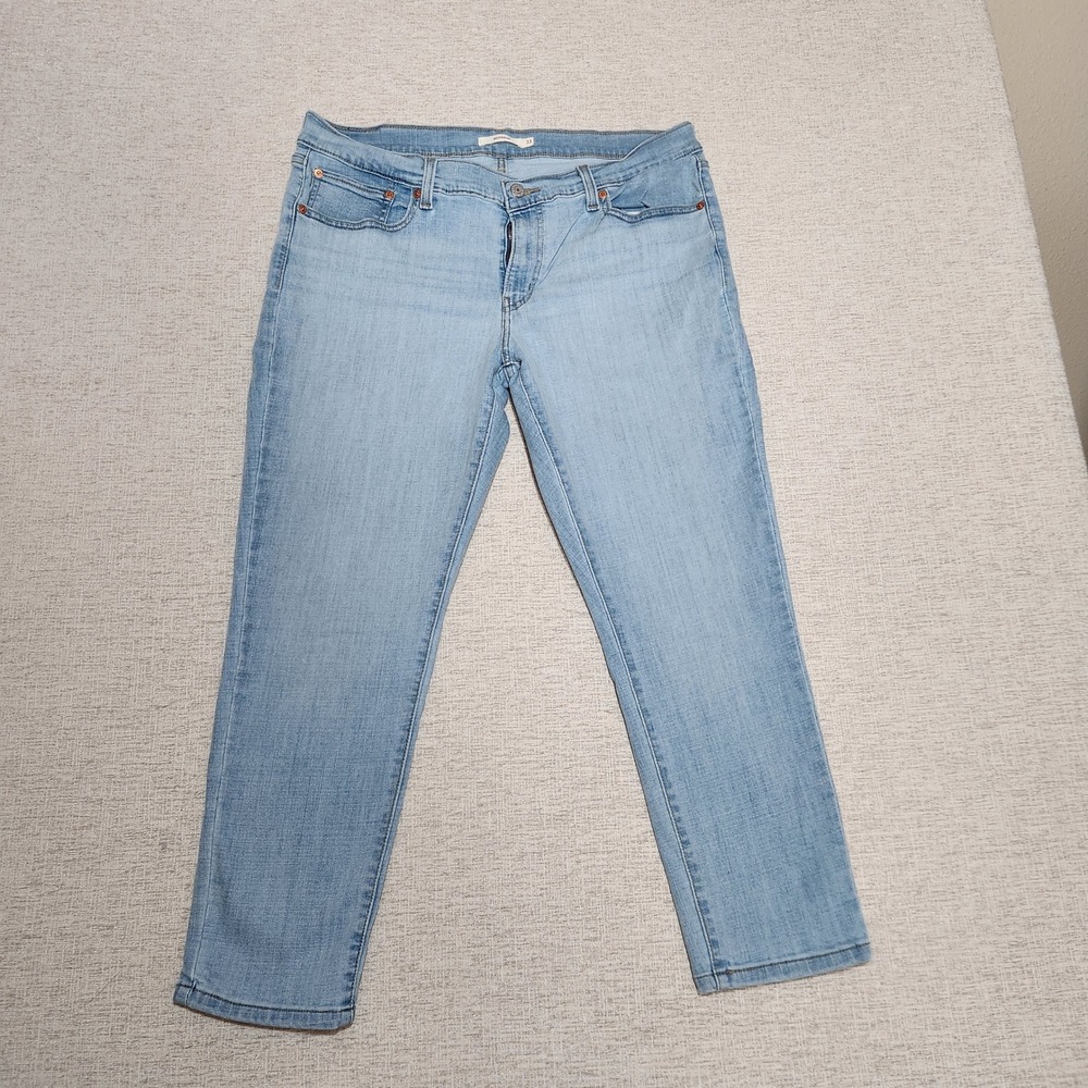 Levi's 502 Regular Taper Jeans Women 33 Light Blue Denim Mid Rise Tapered Leg